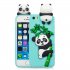 For iPhone 5 5S SE 6 6S 6 Plus 6S Plus 7 8 7 Plus 8 Plus Phone Case 3D Cartoon Panda Bamboo Cellphone Back Shell Shockproof Smartphone Cover Light blue