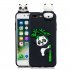 For iPhone 5 5S SE 6 6S 6 Plus 6S Plus 7 8 7 Plus 8 Plus Phone Case 3D Cartoon Panda Bamboo Cellphone Back Shell Shockproof Smartphone Cover Black