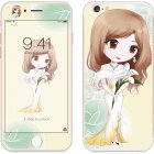 For iPhone 6/6S 2.5D Arc Edge Cartoon Flower Fairy Style Front & Rear Colorful Full Protective Tempered Glass Film