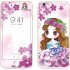 For iPhone 6 6S 2 5D Arc Edge Cartoon Flower Fairy Style Front   Rear Colorful Full Protective Tempered Glass Film