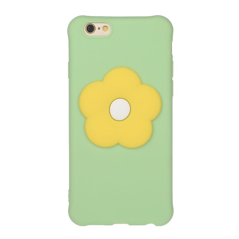 For iPhone 6/6S/6 Plus/6S Plus/7/8/7 Plus/8 Plus Cellphone Cover Moblie Phone Case TPU Shell with Fresh Flower Back  Green