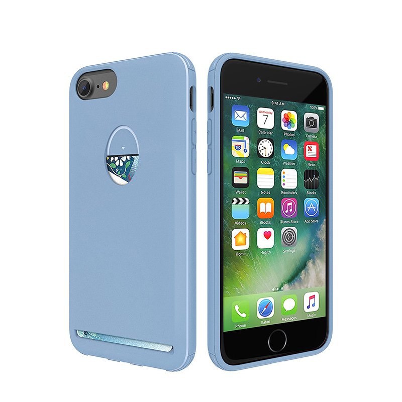 For iPhone 6/6S/7/8 Protective Case TPU Matte Sweat-Proof Antiskid Cellphone Shell with Card Slot