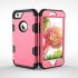 For iPhone 6 6S PC  Silicone 2 in 1 Hit Color Tri proof Shockproof Dustproof Anti fall Protective Cover Back Case Rose red   black