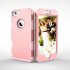 For iPhone 6 6S PC  Silicone 2 in 1 Hit Color Tri proof Shockproof Dustproof Anti fall Protective Cover Back Case Rose gold