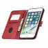 For iPhone 6 plus   6S plus   7 plus   8 plus Denim Pattern Solid Color Flip Wallet PU Leather Protective Phone Case with Buckle   Bracket red