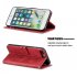 For iPhone 6 plus   6S plus   7 plus   8 plus Denim Pattern Solid Color Flip Wallet PU Leather Protective Phone Case with Buckle   Bracket red