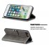 For iPhone 6 plus   6S plus   7 plus   8 plus Denim Pattern Solid Color Flip Wallet PU Leather Protective Phone Case with Buckle   Bracket gray