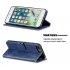 For iPhone 6 plus   6S plus   7 plus   8 plus Denim Pattern Solid Color Flip Wallet PU Leather Protective Phone Case with Buckle   Bracket brown