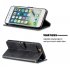 For iPhone 6 plus   6S plus   7 plus   8 plus Denim Pattern Solid Color Flip Wallet PU Leather Protective Phone Case with Buckle   Bracket black