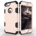 For iPhone 6 plus 6S plus PC  Silicone 2 in 1 Hit Color Tri proof Shockproof Dustproof Anti fall Protective Cover Back Case Gold   black