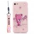 For iPhone 7 8 Cute Coloured Painted TPU Anti scratch Non slip Protective Cover Back Case with Lanyard