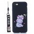 For iPhone 7 8 Cute Coloured Painted TPU Anti scratch Non slip Protective Cover Back Case with Lanyard