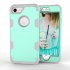 For iPhone 7 PC  Silicone 2 in 1 Hit Color Tri proof Shockproof Dustproof Anti fall Protective Cover Back Case Mint green   gray