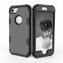 For iPhone 7 PC  Silicone 2 in 1 Hit Color Tri proof Shockproof Dustproof Anti fall Protective Cover Back Case black