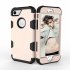 For iPhone 7 PC  Silicone 2 in 1 Hit Color Tri proof Shockproof Dustproof Anti fall Protective Cover Back Case Gold   black