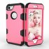 For iPhone 7 PC  Silicone 2 in 1 Hit Color Tri proof Shockproof Dustproof Anti fall Protective Cover Back Case Rose red   black