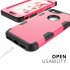 For iPhone 7 PC  Silicone 2 in 1 Hit Color Tri proof Shockproof Dustproof Anti fall Protective Cover Back Case Rose red   black
