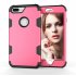 For iPhone 7 plus PC  Silicone 2 in 1 Hit Color Tri proof Shockproof Dustproof Anti fall Protective Cover Back Case Rose red   black