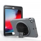 For ipad MINI 1   2   3 Wrist Handle Tri proof Shockproof Dustproof Anti fall Protective Cover with Bracket gray