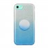 For iphone 6 6S 6 plus 6S plus 7 8 SE 2020 Phone Case Gradient Color Glitter Powder Phone Cover with Airbag Bracket blue