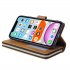 For iphone X XS XS MAX 11 11Pro Pu Leather  Mobile Phone Cover Zipper Card Bag   Wrist Strap brown