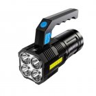 Four-head Outdoor Strong Light Flashlight with Large Capacity Battery Waterproof