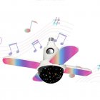 Four-leaf Ceiling Music Lamp With Remote Control Folding Wireless RGB LED Projection Ceiling Fixture Lights For Living Room Bedroom Wedding Party Decor as shown