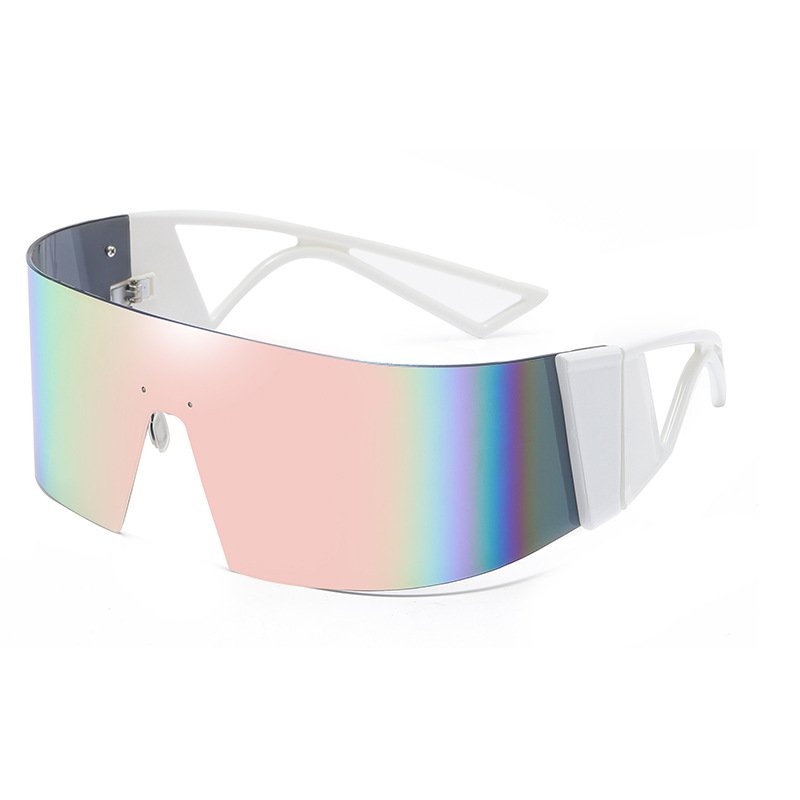 Frameless Colorful Sunglasses Windproof Uv Protection Sun Glasses For Driving Fishing Outdoor Sports pink lens