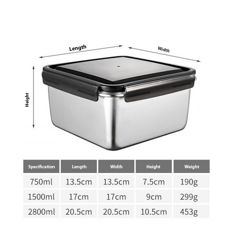Fresh Keeping Box 316 Stainless Steel Crisper Super Large Capacity Refrigerator Special Frozen Storage Fruit Bento Box