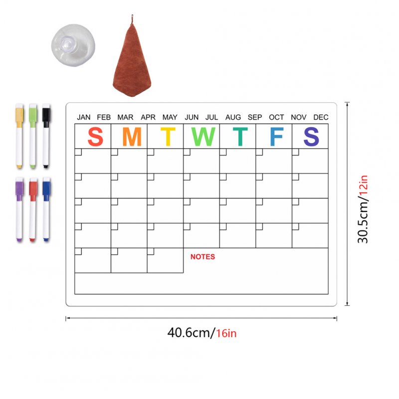 Fridge Calendar Magnetic Whiteboard Calendar Rewritable Monthly Weekly Planners Kitchen Refrigerator Calendar with 6 pens