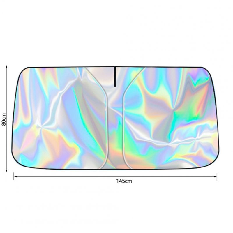 Front Car Windshield Sun Shade Umbrella, UV Ray Protector Sunshade, Foldable Front Windscreen Vehicle Cool Heat Insulation Protection, Auto Accessories 145x80cm