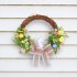 Front Door Wreath Easter Wreath With Eucalyptus Leaves And Artificial Flowers Decorative Wreath For All Season Home Door Farmhouse Wedding Foam Rabbit Garland