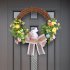 Front Door Wreath Easter Wreath With Eucalyptus Leaves And Artificial Flowers Decorative Wreath For All Season Home Door Farmhouse Wedding Foam Rabbit Garland