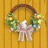 Front Door Wreath Easter Wreath With Eucalyptus Leaves And Artificial Flowers Decorative Wreath For All Season Home Door Farmhouse Wedding Foam Rabbit Garland