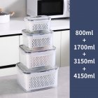 Fruit Storage Containers For Fridge Food Storage Containers With Lids And Removable Colanders For Keeping Fruits Vegetables Berry Meat Fresh Longer 4pcs