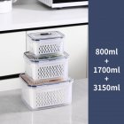 Fruit Storage Containers For Fridge Food Storage Containers With Lids And Removable Colanders For Keeping Fruits Vegetables Berry Meat Fresh Longer 3pcs