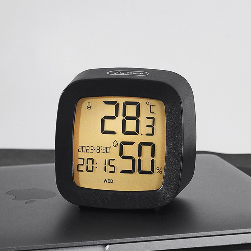 Led Alarm Clock With Backlight Battery Operated LCD Display Temperature Humidity Monitor For Home Use Office School 