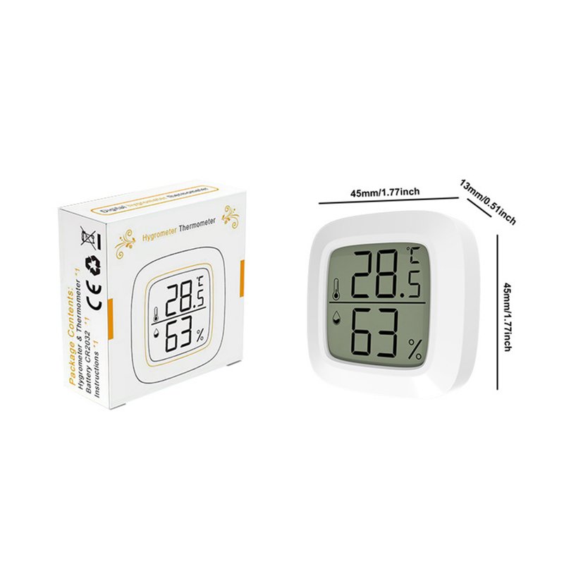 Mini Reptile Temperature Humidity Meter ± 1 ℃ ± 5% High-Accuracy Digial Display Battery Powered Thermometer Hygrometer For Pet Rearing Box 
