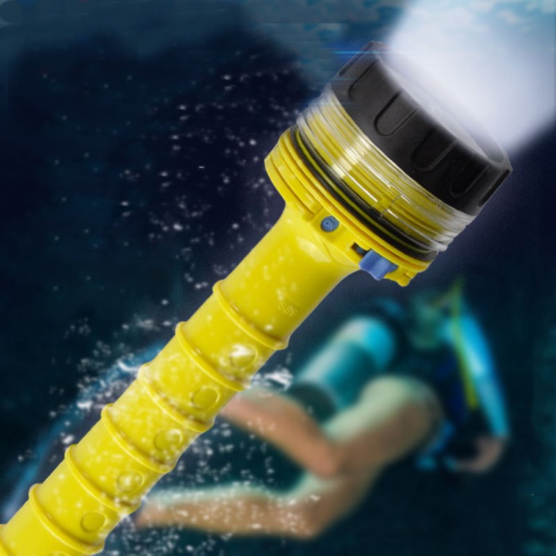 Professional Dive Flashlight Underwater Waterproof Non-slip Led Diving Lamp Light Torch 
