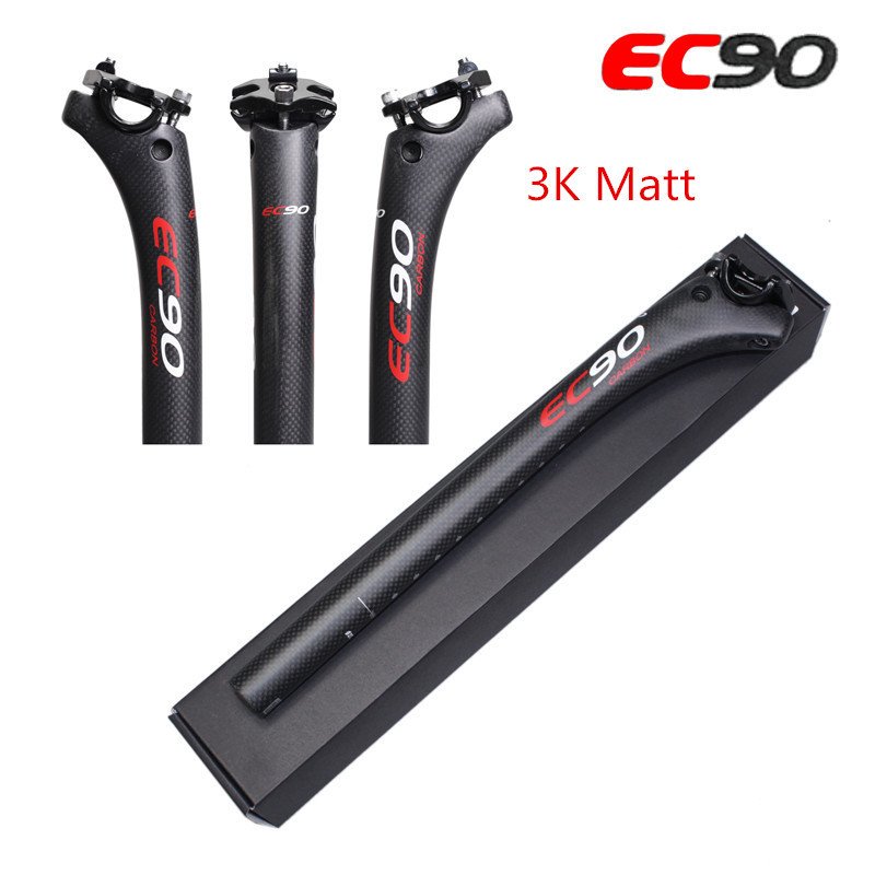 Full Carbon Fiber Ultra-light Seat Tube Bicycle Seat Tube Connector Seatpost Rod 25.4 27.2 30.8 31.6mm Seatpost 3K 27.2-350mm_Matte