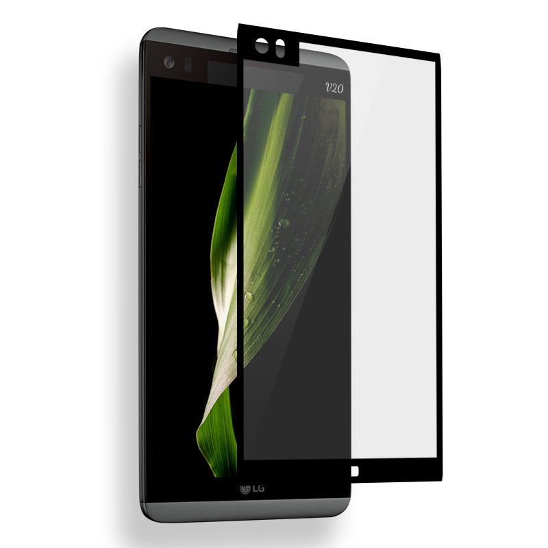 Full Coverage HD Ultra Clear Tempered Glass Anti-Scratch Screen Protector for LG V20 Black 0.26mm