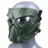 Full Face Mask Cycling Protective Mask Outdoor Game Mask Green  transparent mirror  One size