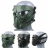Full Face Mask Cycling Protective Mask Outdoor Game Mask Green  transparent mirror  One size