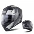 Full Face Motorcycle Helmet Sun Visor Dual Lens Moto Helmet Gray acceleration XXL