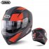 Full Face Motorcycle Helmet Sun Visor Dual Lens Moto Helmet Red acceleration L