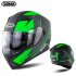 Full Face Motorcycle Helmet Sun Visor Dual Lens Moto Helmet Fluorescent green acceleration XL