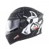 Full Face Motorcycle Helmet Sun Visor Dual Lens Moto Helmet Black gray one eyed wolf XXL