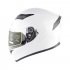 Full Face Motorcycle Helmet Sun Visor Dual Lens Moto Helmet Pearl White S