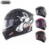 Full Face Motorcycle Helmet Sun Visor Dual Lens Moto Helmet Matte black M