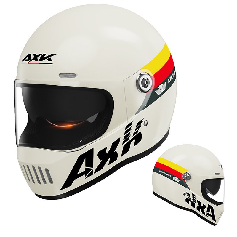 Full Face Motorcycle Helmet For Men Women Ventilation Double Visor Retro Helmet For Motocross Street Bike Scooter motorcycle white